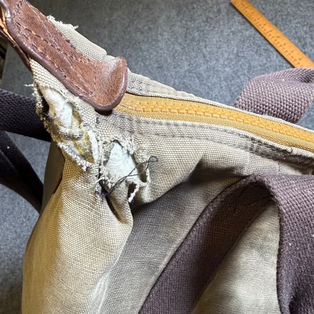 Property Of... Canvas Messenger Bag Unisex Olive Green Vintage Lightweight